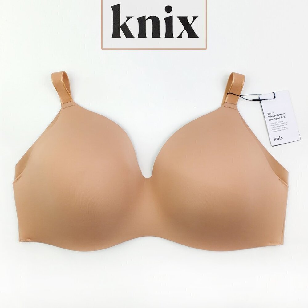 KNIX WingWoman Contour Bra Size 7++ (36/38G) Wireless Plunge Nude Comfort NWT